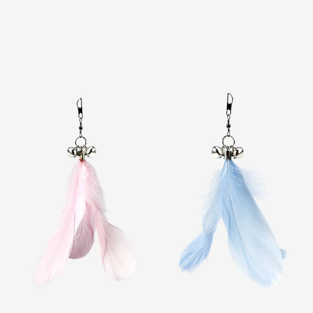 

2pcs Cat Teaser Stick Wooden Handle Adjustable Rope Hanging Pendant Interactive Cat For Kitten Exercise Fun Pet Play