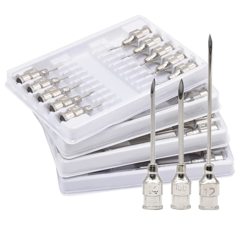 Farm Animals multifunctional Injection Needle Stainless Steel Dispensing Needle Syringe Poultry Small Veterinary Supplies 10Pcs