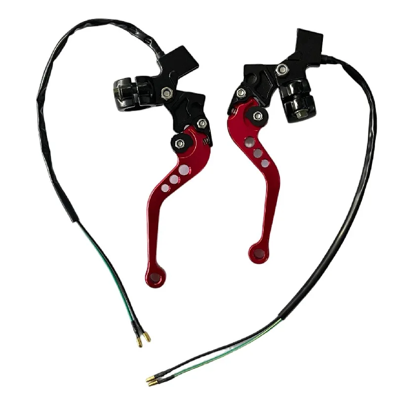 Motorcycle Double Drum Brake Horn Assembly, Brake Power-Off Switch, Handlebar, CNC Handle, Extended Brake Lever 22mm