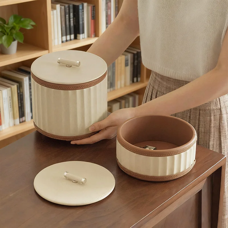 

Leather Jewelry Box Luxury Ring Earrings Storage Boxes Minimalist Necklaces Bracelet Display Case Organizer Jewellery Packaging