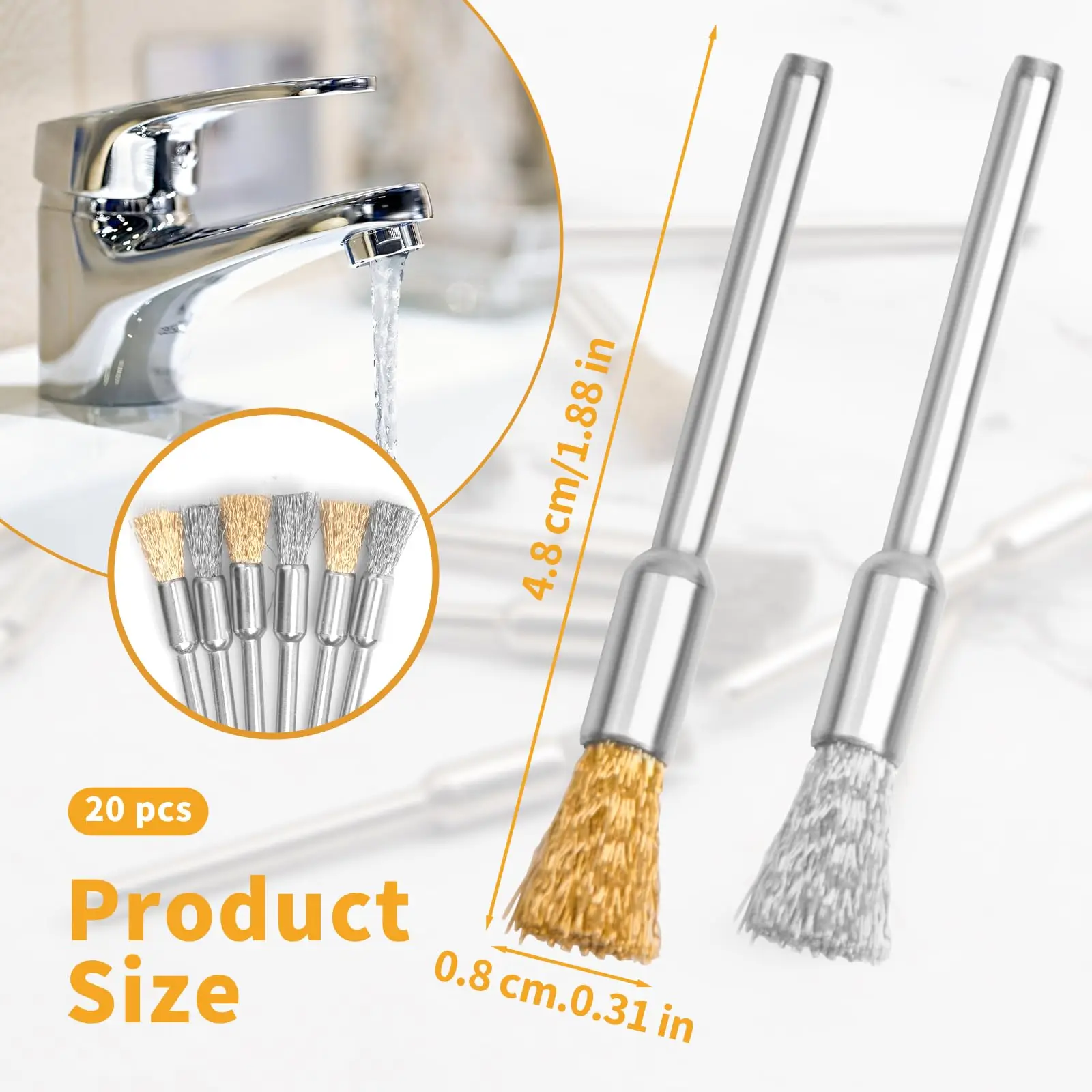 30 pz esteso filo di acciaio pulizia fine spazzole penna ruggine vernice rimozione bit lucidatura utensili rotanti accessori 3 mm mandrino