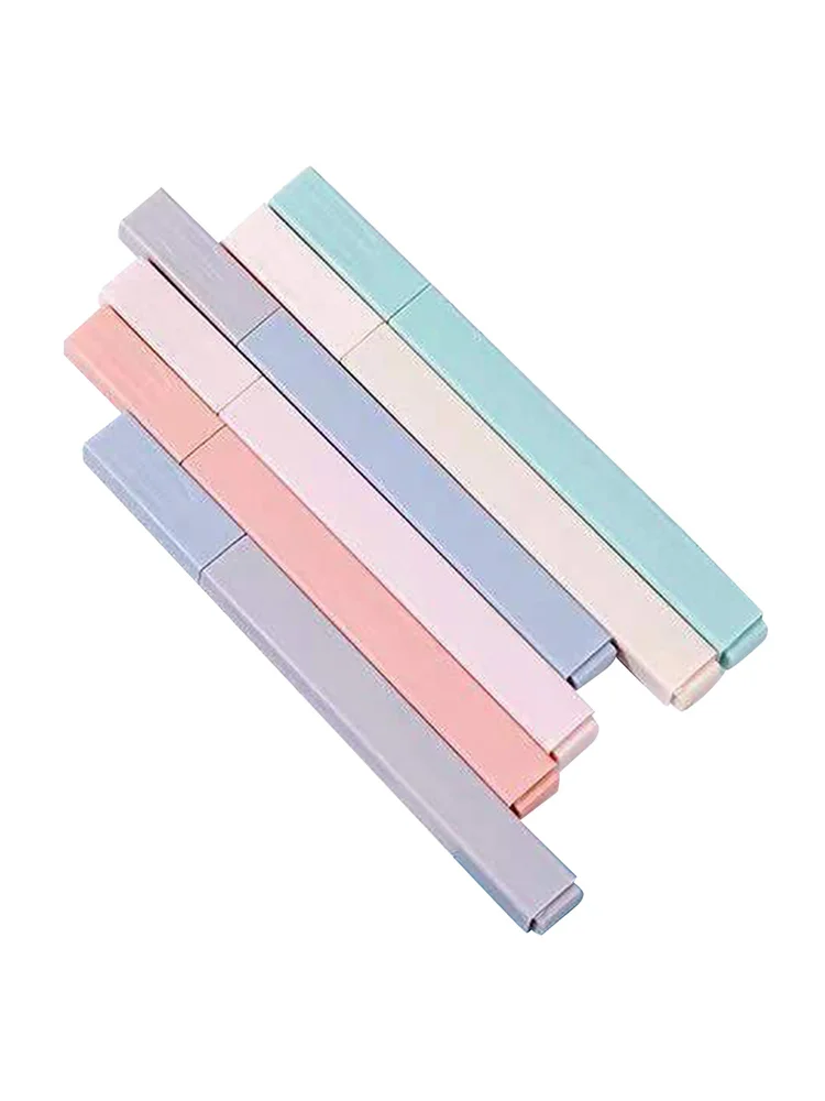 6pcs Aesthetic Dry Fast Student With Chisel Tip Mild Assorted Colours Highlighter Pen School Supplies Art Marker Journal Diary