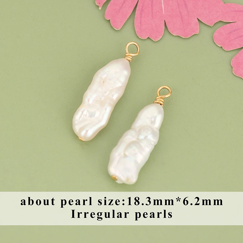 assoonas, 2 Stück/Set, MH06, Schmuckzubehör, 18k vergoldet, Kupfer, Naturperle, handgefertigt, Anhänger, Schmuckherstellung, DIY-Anhänger – Detail 1