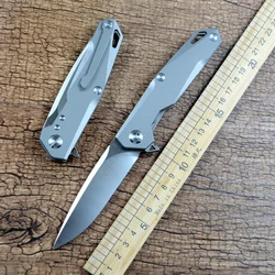TwoSun TS21 Flipper Folding Knife Titanium Handle 3.43