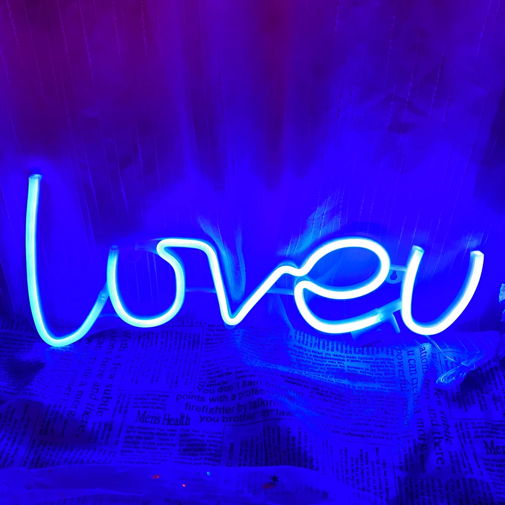 Wholesale Loveu Neon LED Wall Lights Store Greeting Signs Home Party Wedding Window Shop Decor Night Lamp Battery or USB Powered