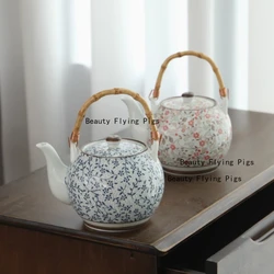 1100ml ceramic teapot Ceramic Japanese style tea pot With filter screen Tea set accessories Household tea room utensils