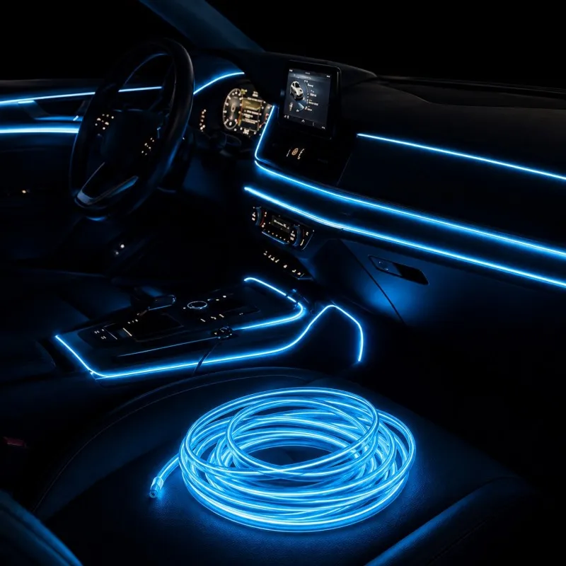 2M Car Interior Neon LED Ambient Light Strip Dashboard Door Trim Lamp For Porsche Cayenne Panamera Macan Boxster Cayman 911 996