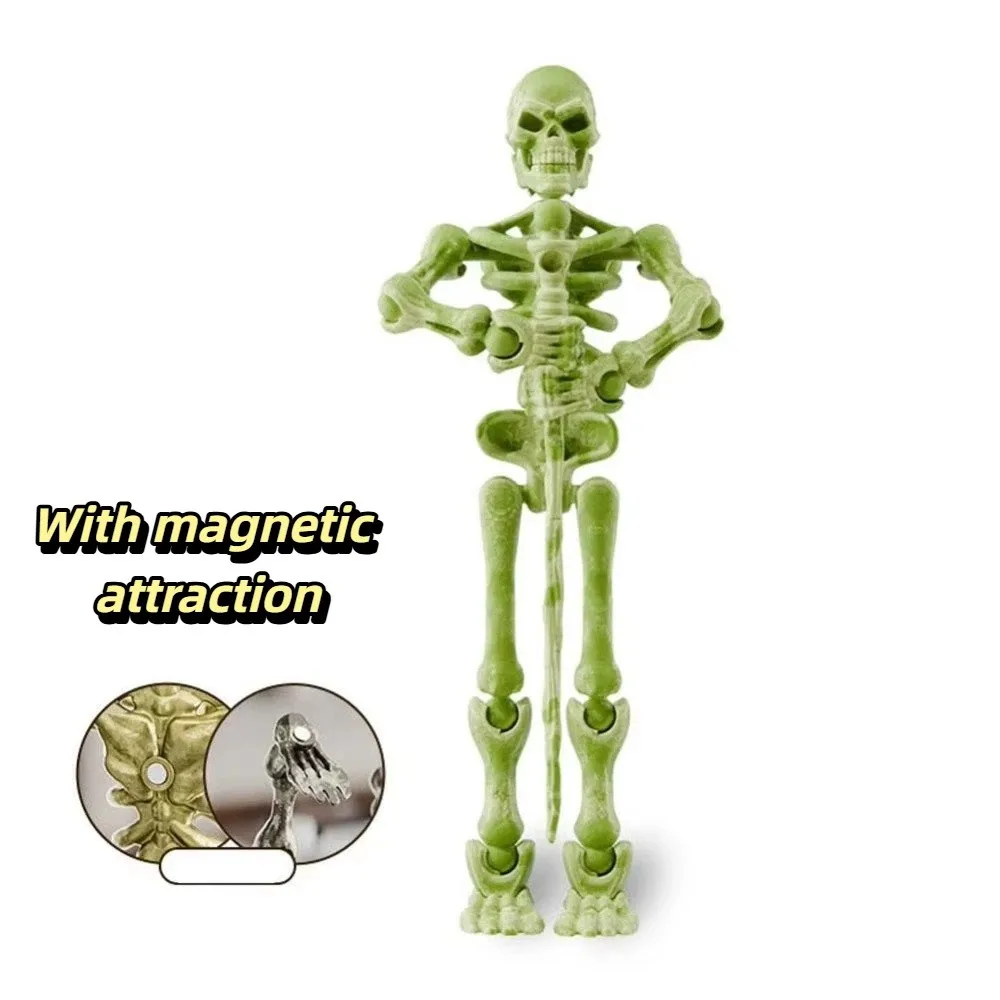 Fully Movable Joints Articulated Skeleton Figurine Eco-Friendly PLA Material Lightweight Sturdy 3D Printed Skeleton Model