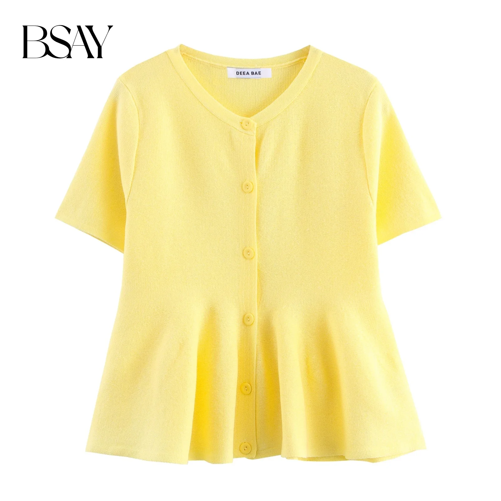 

BSAY милый свитер, кардиган, новинка осени 2025, круглый вырез, пуговицы, короткая юбка, стильная вязаная куртка, пальто, шикарные корейские топы