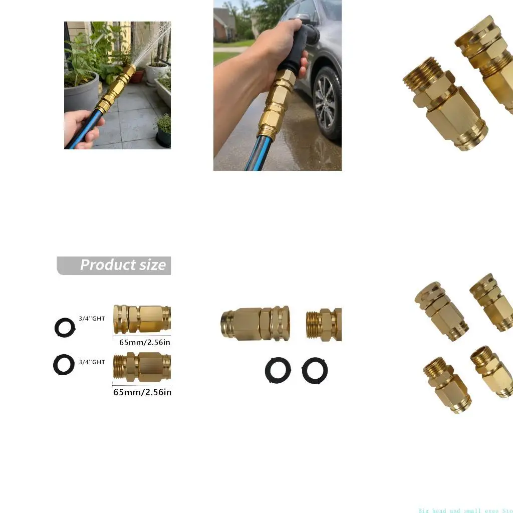 581C Hose Fitting Set for 5/8 Garden Hose Use in Yard Cleaning Garden Hose Adapter