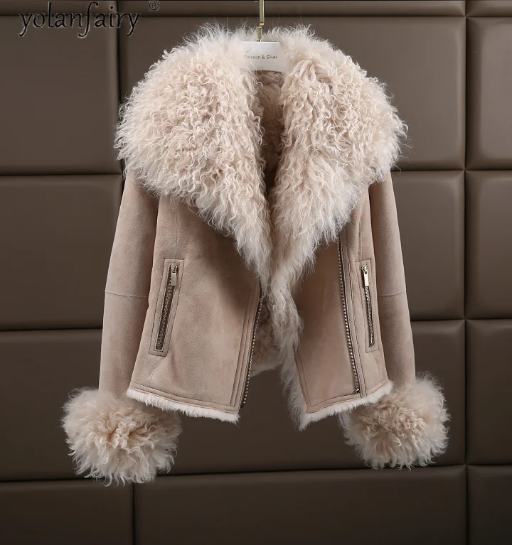 Fur Women\'s Real Coat Winter Clothes Women 100% Natural Sheep Shearling Jacket Warm Motorcycle Leather Jackets for Women