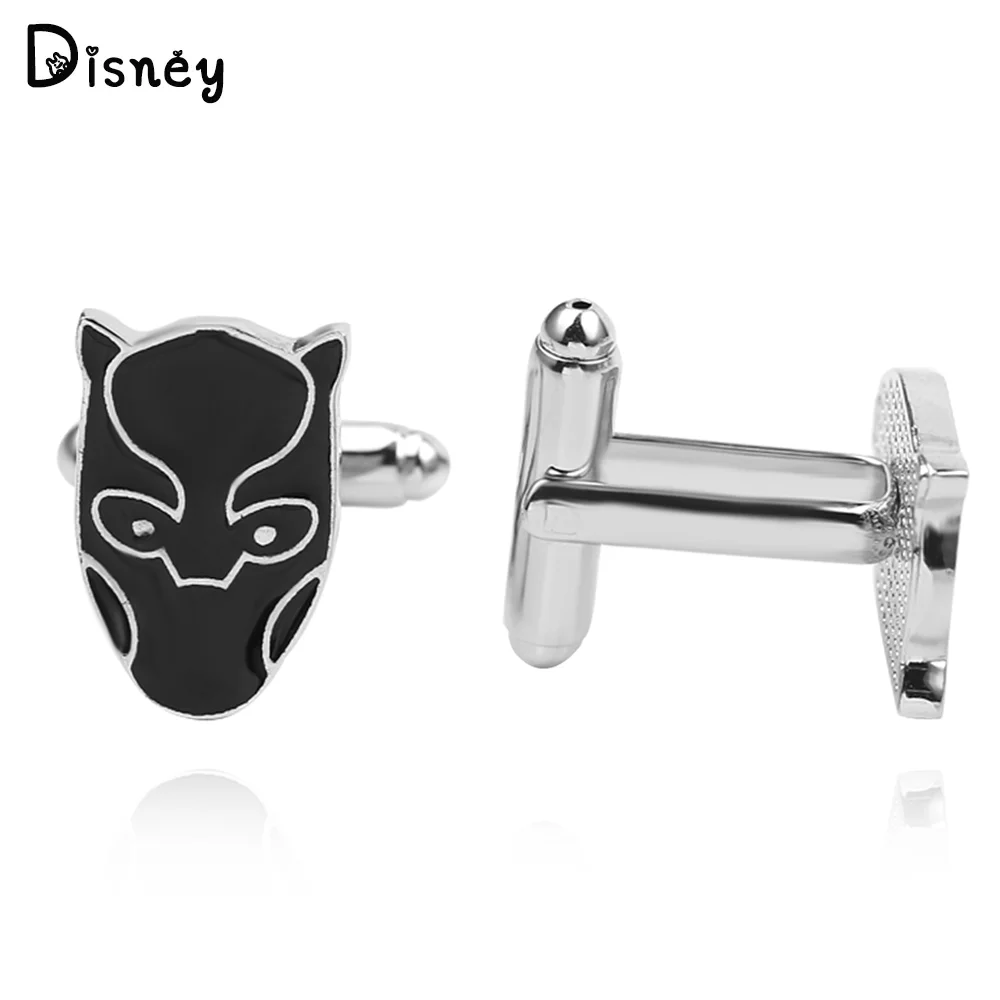 Marvel Movie Black Panther：Wakanda Forever Cufflinks Avengers Superhero Black Panther Mask Accessories for Men Cufflinks Gifts