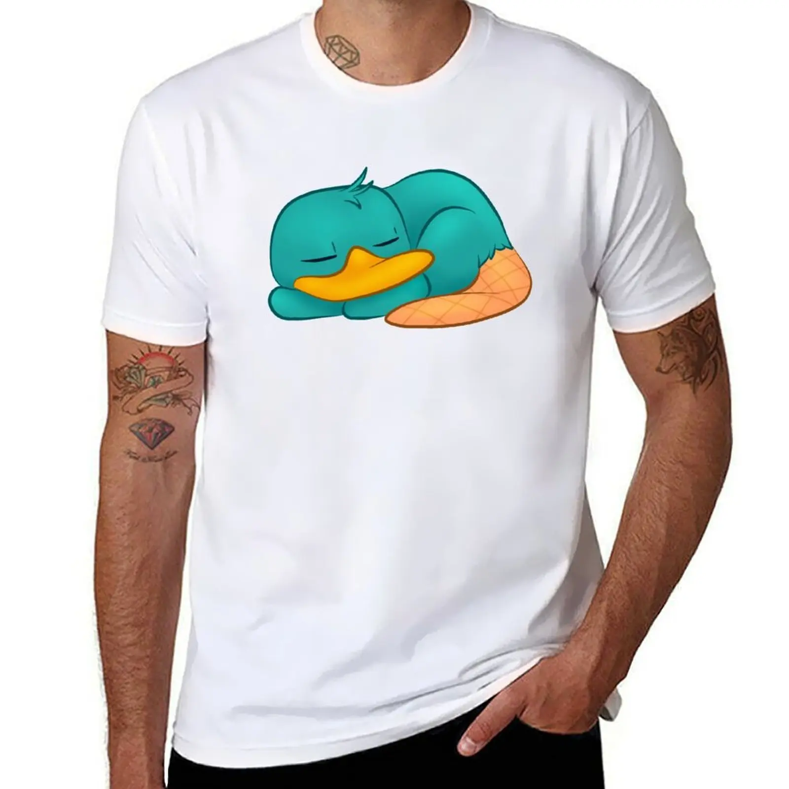 

Футболка Napping Little Platypus, футболки из хлопка, мужская футболка из 100% хлопка, летняя футболка