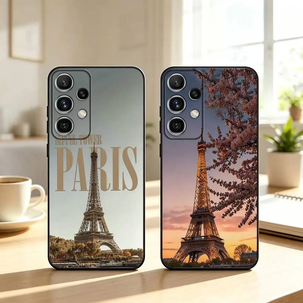 France E-Eiffel Tower Paris  Phone Case For Samsung S25,S24,S21,S22,S23,S30,Ultra,S20,Plus,Fe,Note,10,9,5G Black Cover