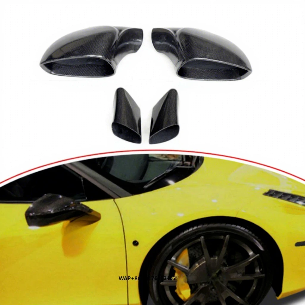Best Brand Dry Carbon Fiber Car Auto Parts OEM Style Rearview Mirror Housing for 458