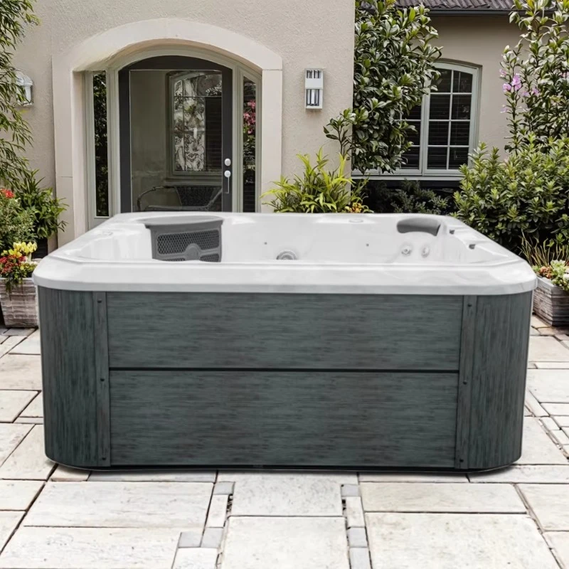 FL Inflatable Acrylic Spa Pool, 130 Jet Portable Hot Tub, Heated Hydrotherapy Massage for Backyard & Deck