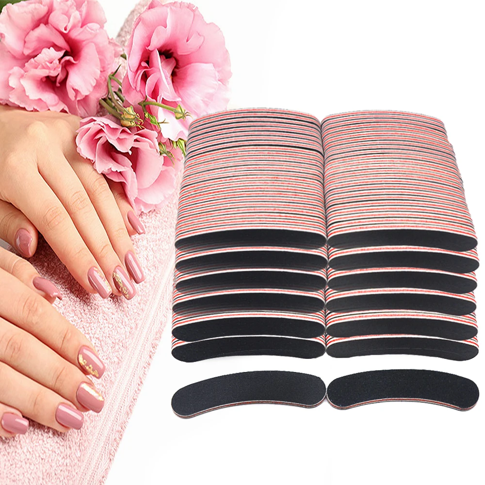 

Оптовая продажа, 100/500/1000 шт., пилочка для ногтей, 100/180, шлифовальный буфер, педикюр, маникюр, УФ-гель-лак для ногтей, профессиональные пилочки для ногтей, искусственные ногти