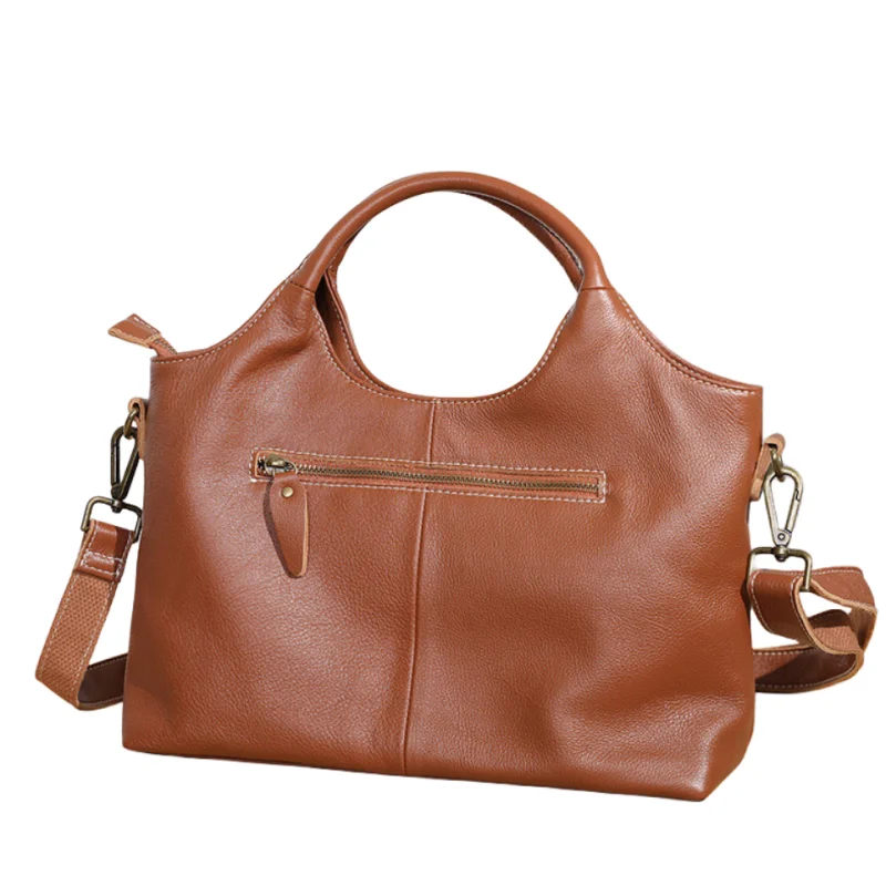 New Genuine Leather Women\'s Bag Casual and Simple Soft Cowhide Purses Handbag Top Handle Tote Satchel Ladies Crossbody Bags