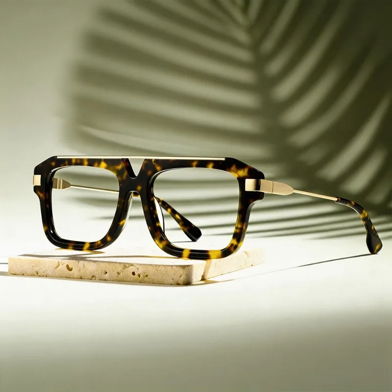 

2026 New Double Beam Acetate Glasses Frame Men Optical Prescription Custom Eyeglasses Women Myopia Reading Personalized Eyewear