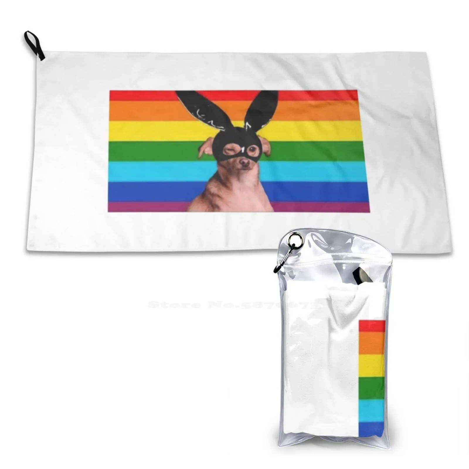 Dangerous Toulouse On Pride Flag Soft Towel Quick Dry Beach Towel Pride Toulouse Arianator Tiny Elephant Ariana Army Dog Bunny