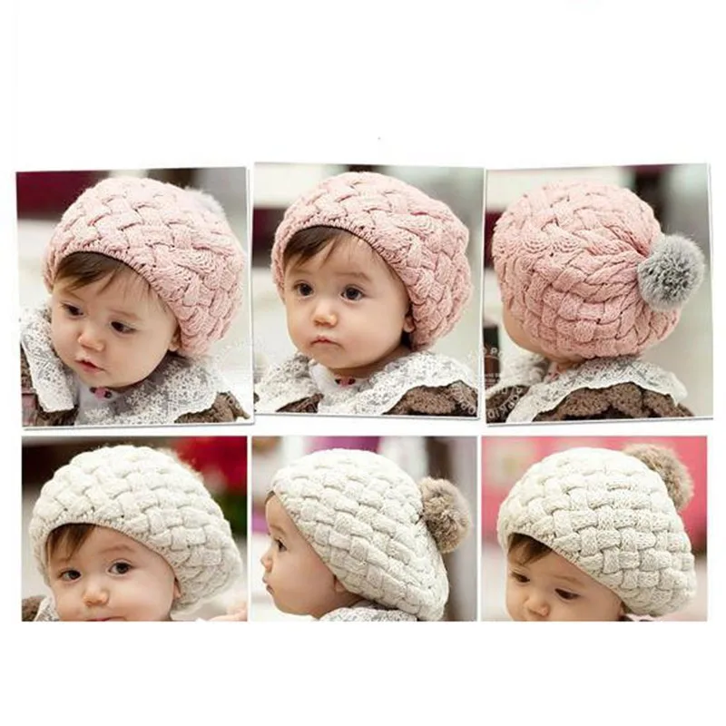

Winter Baby Hat Knit Pompom Crochet Baby Girl Beret Cap for Children Cotton Warm Caps Baby Kid Beanie Hats Photography Props