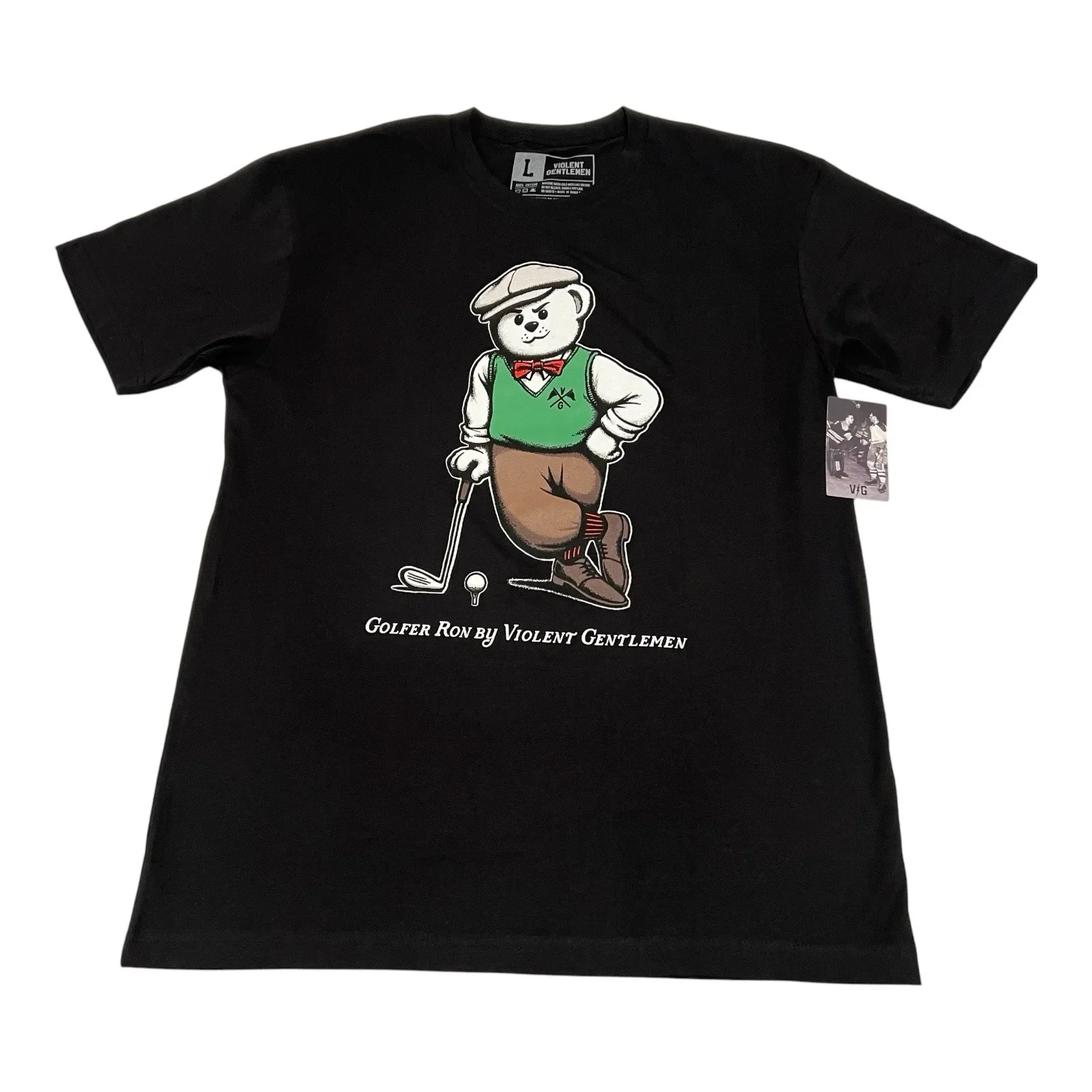 New Violent Gentlemen Golfer Ron Unisex Premium Tee Negro 100% Algodón Tamaño Grande