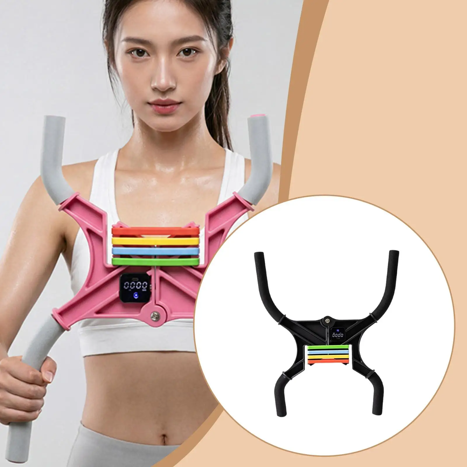Multifunctional Arm Exerciser Home Chest Expander Ergonomic Muscle Strengthener Exercise Bar for Workout Routine