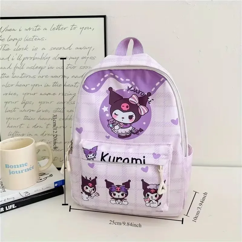 Sanurgente-Hello Kitty Kuromi Sac à dos pour enfants, Gamme complète, Maternelle, Mignon Kawaii, Sac d'école, Enfants à la mode, KT Girl Birthday