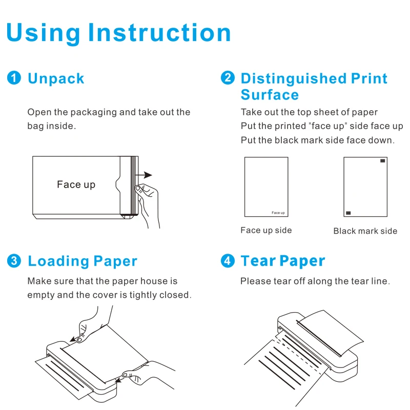 High Quality 100 Sheets Universal Thermal A4 Paper for A4 Thermal Printer Quick Dry Long Time Storage Folded Paper Papel Termico