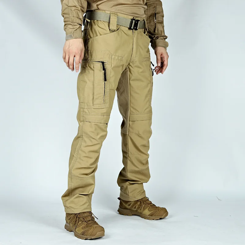 Pantalones Cargo Tácticos Impermeables – Multi Bolsillo Hombre Caqui
