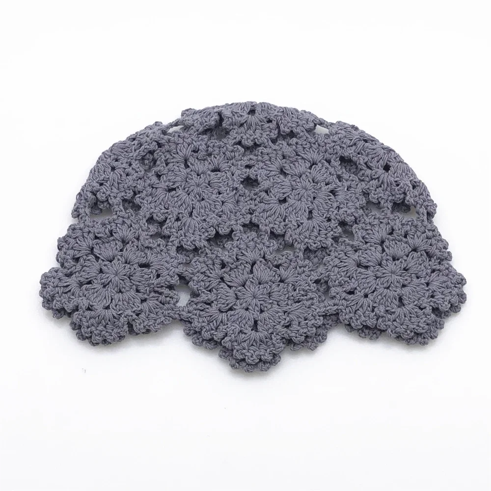 Handmade Crochet Lace Hollow Head Spring and Summer Retro Casual Turban  Fashion Melon Leather  Mesh Hat