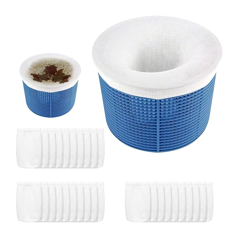 30 Pack Pool Skimmer Socks, Pool Savers Socks Net For Skimmer Basket, Pool Filter Sock Net Ultra Fine Mesh Screen Liner