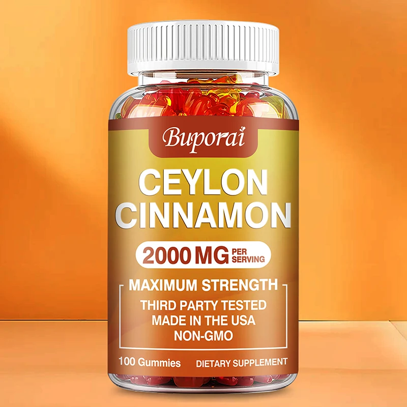 

Ceylon Cinnamon Gummies - Antioxidant, Brain and Cardiovascular Health, Joint Protection, Boost Energy Levels, Immune Function