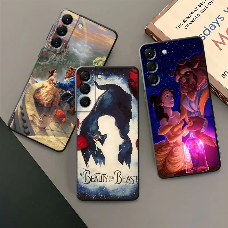 Black Soft Case for Samsung Galaxy S10e S20 FE S24 S21 Plus S9 S22 S10 S23 FE Ultra 5G Cover Disney Beauty and the Beast Capa