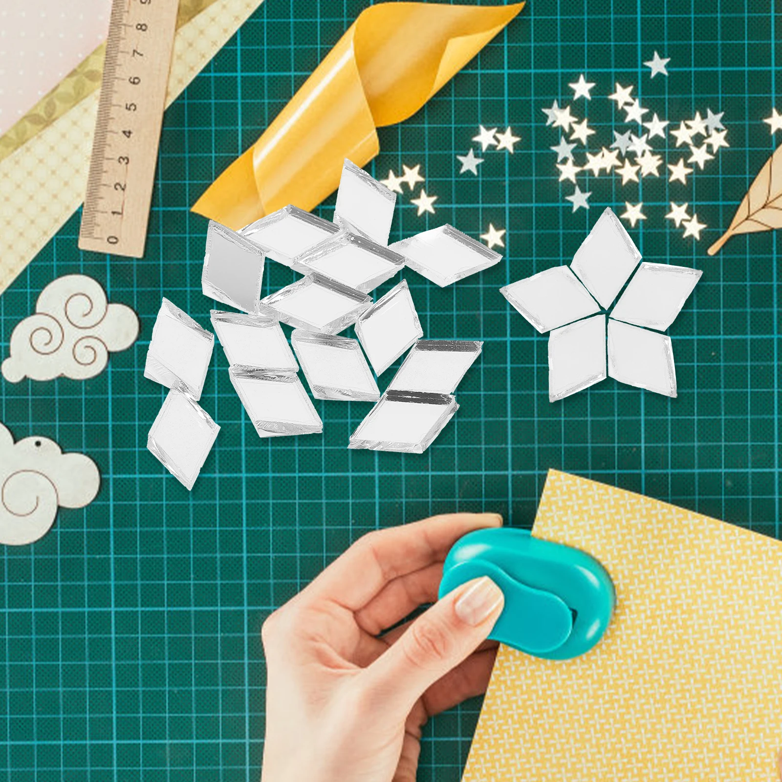 

Glass Mosaic Tiles for Crafts Decor Small Mosaic Pieces DIY Art Supplies Home Decor Tiles Mirror Pieces for Crafts