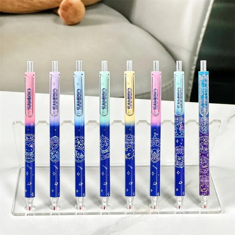 24pcs Sanrio Cartoon Lovely Neon Lamp Series Gel Pen Delicate Independent Boxed Signature Pen Stationery Wholesale