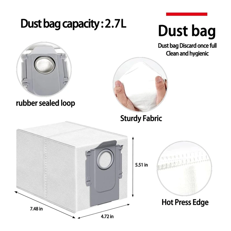 Hot Compatible For Roborock Qrevo Curv Robot Vacuum Spare Parts Main Side Brush Mop Pad HEPA Filter Dust Bag Accessories