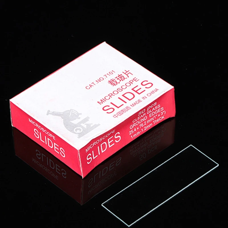 FULL-50Pcs Microscope Slides Blank Biology Glass Slide For Basic Biological Science 25.4X76.2MM
