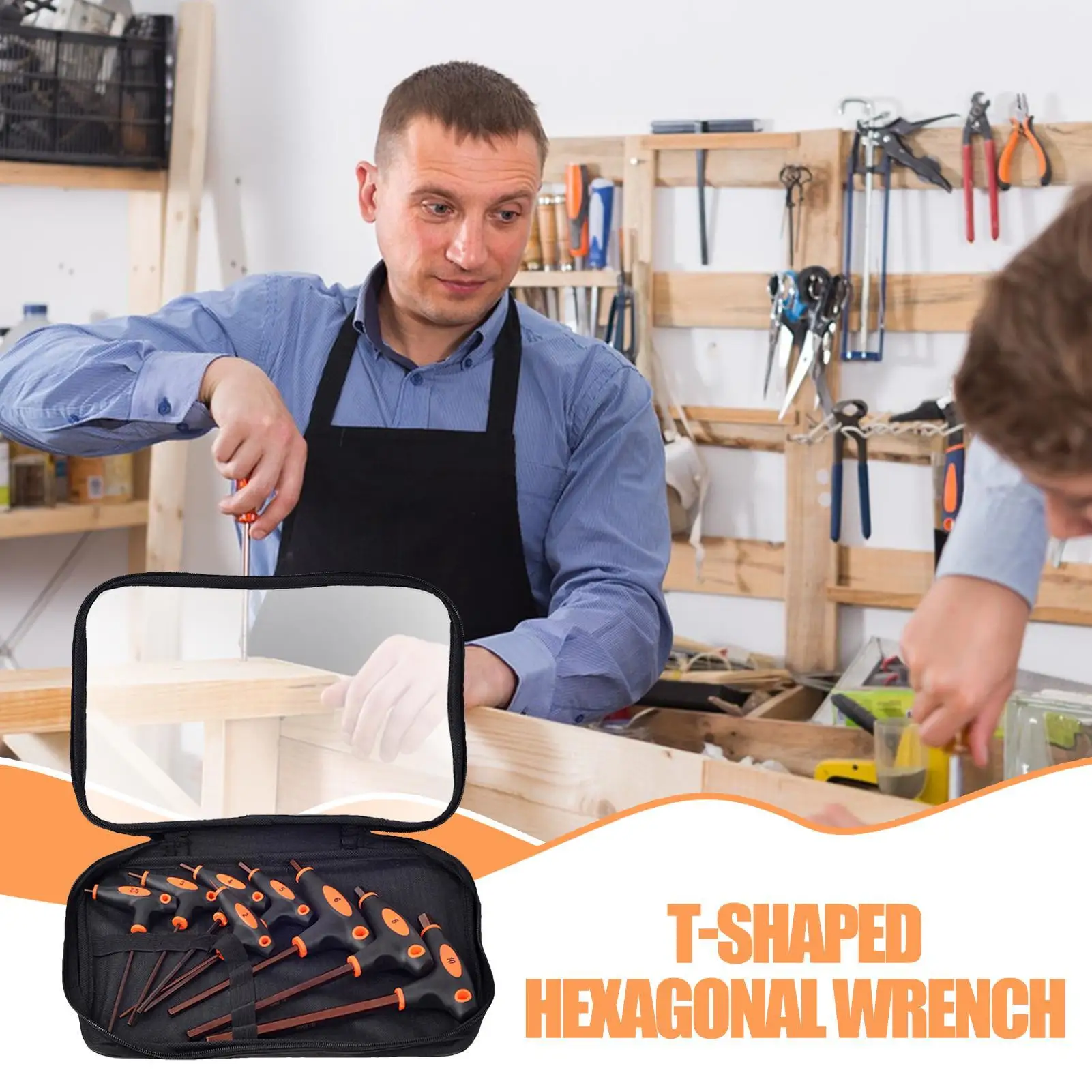 

T Handle Allen Wrench 8-piece Double-ended T Handle Allen Wrench Hexagonal Key Repair Set For Outdoor Home Furniture Bike Garage