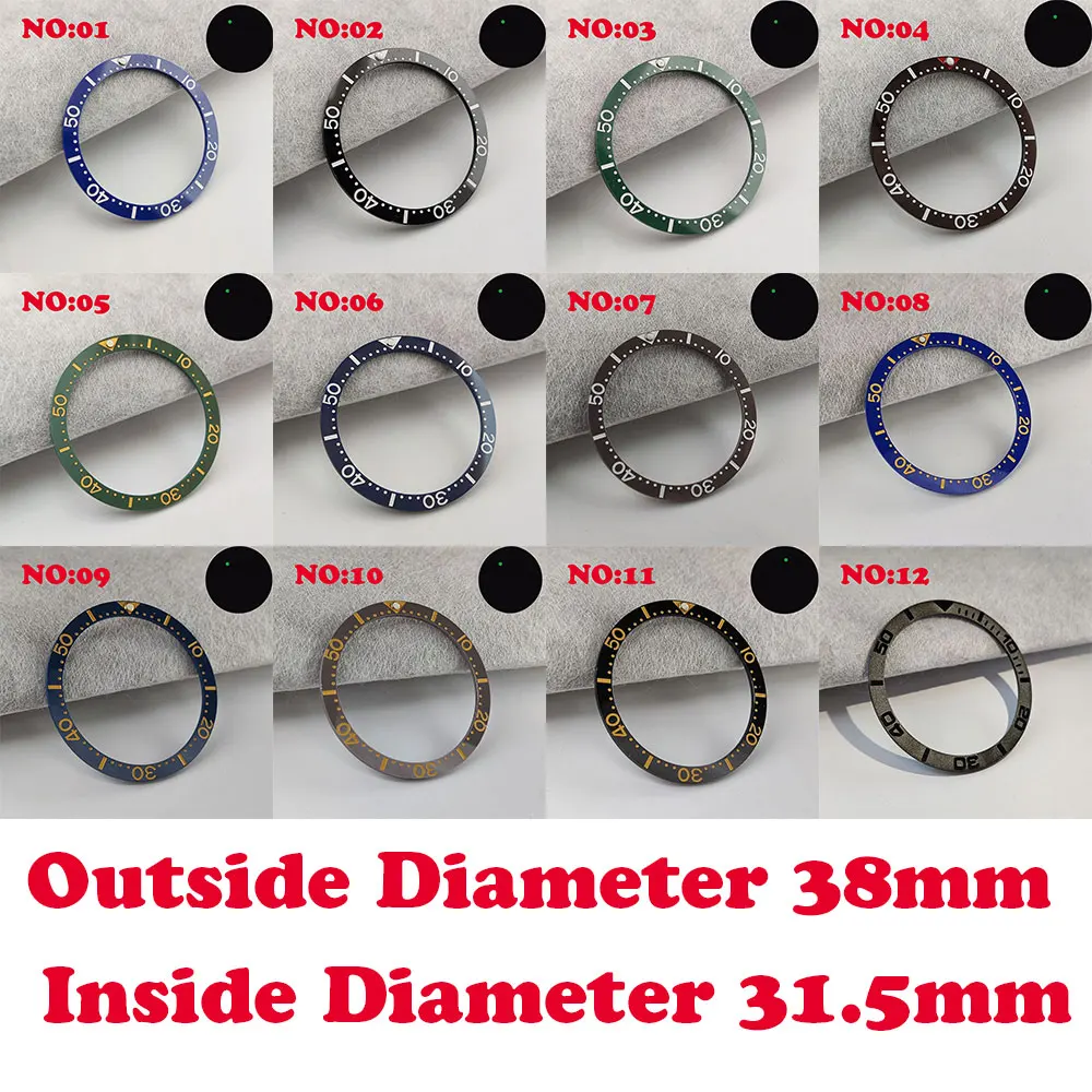 Bezel  38mm Modify for Watch SKX007 SKX009 Replacement Watch Parts Luminous Ring Stickers ALL