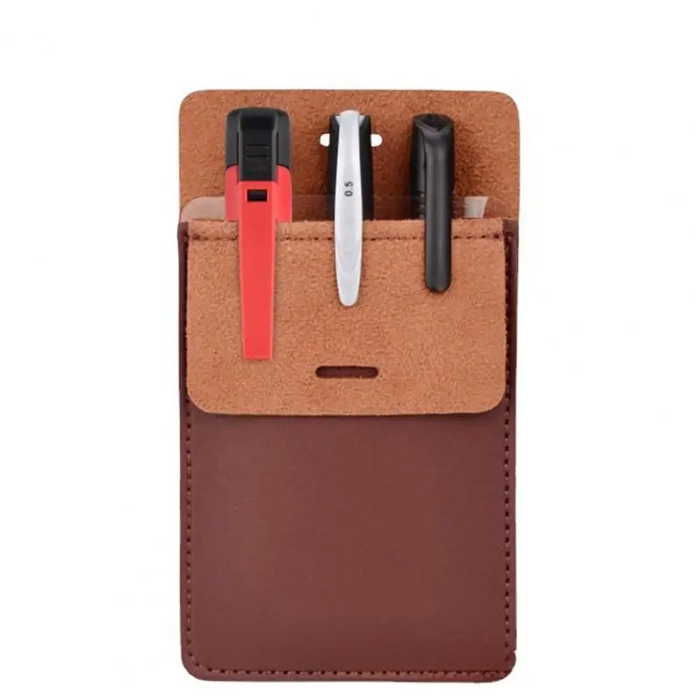 مقلمة الصدر مقلمة مصنوعة يدويًا معطف المختبر وحقيبة تخزين القلم منظم للوازم المكتبية المدرسية من جلد البولي يوريثان للقمصان