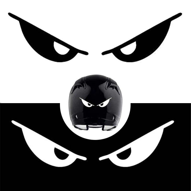 Reflective Motorcycle Helmet Evil Eyes Shape Body Sticker Personalized Decoration Sticker Decorate Accessories Car Sticker