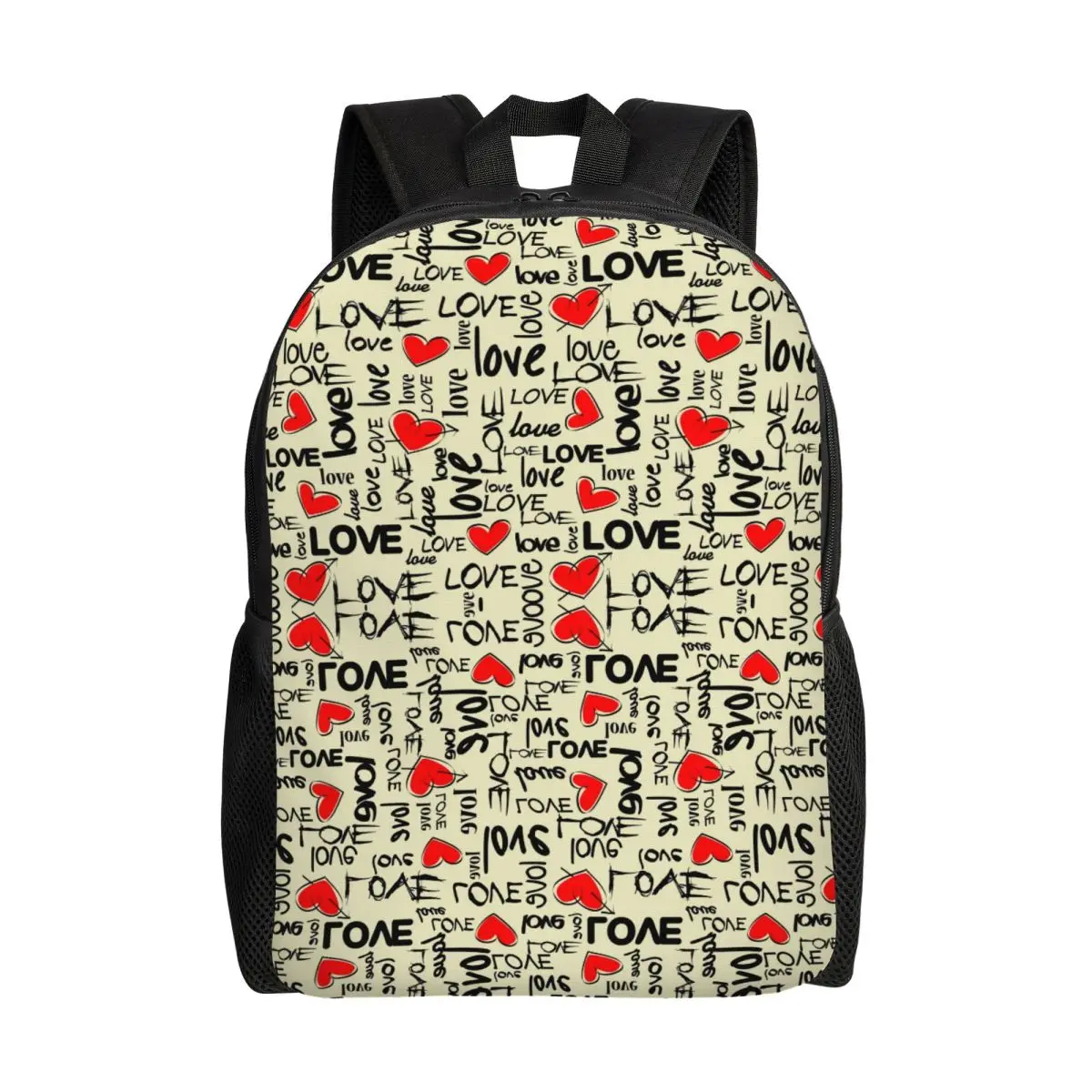 

Personalized Heart Love Backpacks Women Men Fashion Bookbag for School College Bags