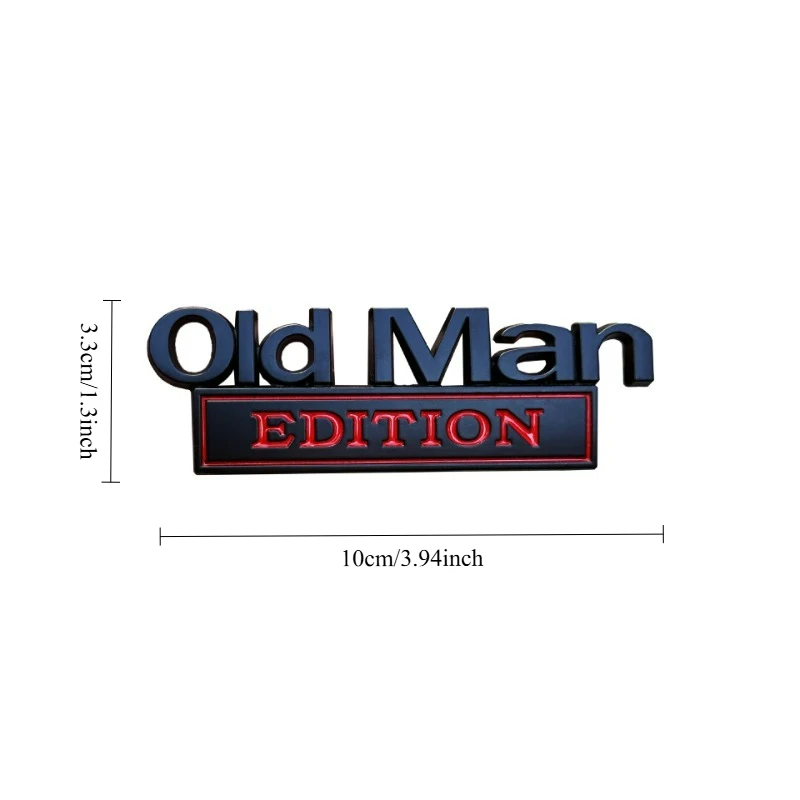 Customized High-quality Modified Car Stickers Metal Material Old Man EDITION with Adhesive Backing