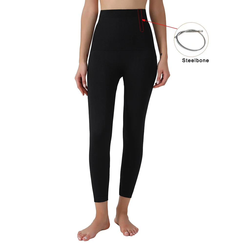 

High Waist Control Top Crion Leggings Women's Nine-Foot Pants Casual Nylon Fabric Butt Lifting Regular Thin