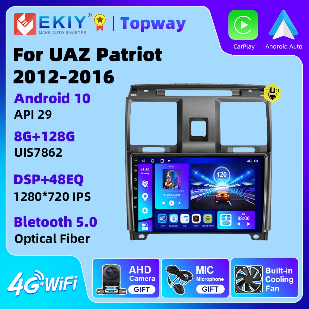 

Автомагнитола EKIY на Android для UAZ Patriot 2012 - 2016 Carplay мультимедийный видеоплеер 4G WIFI GPS-навигация 2 Din стерео без DVD HU