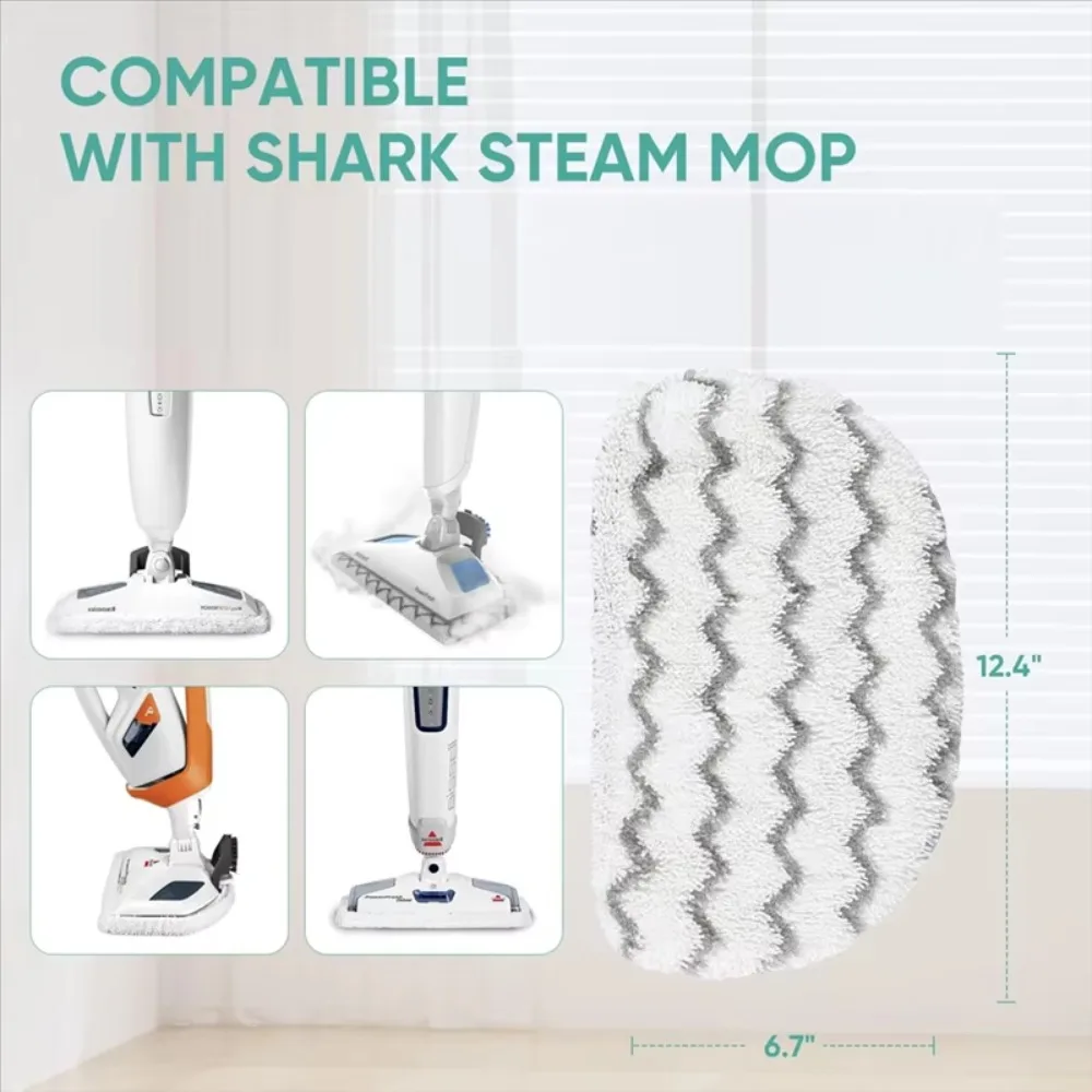 EAS-10Pack 1940 Steam Mop Pads For Bissell Powerfresh Steam Mop 1806 1544 1440 2075A 2685A Series, Microfiber Washable