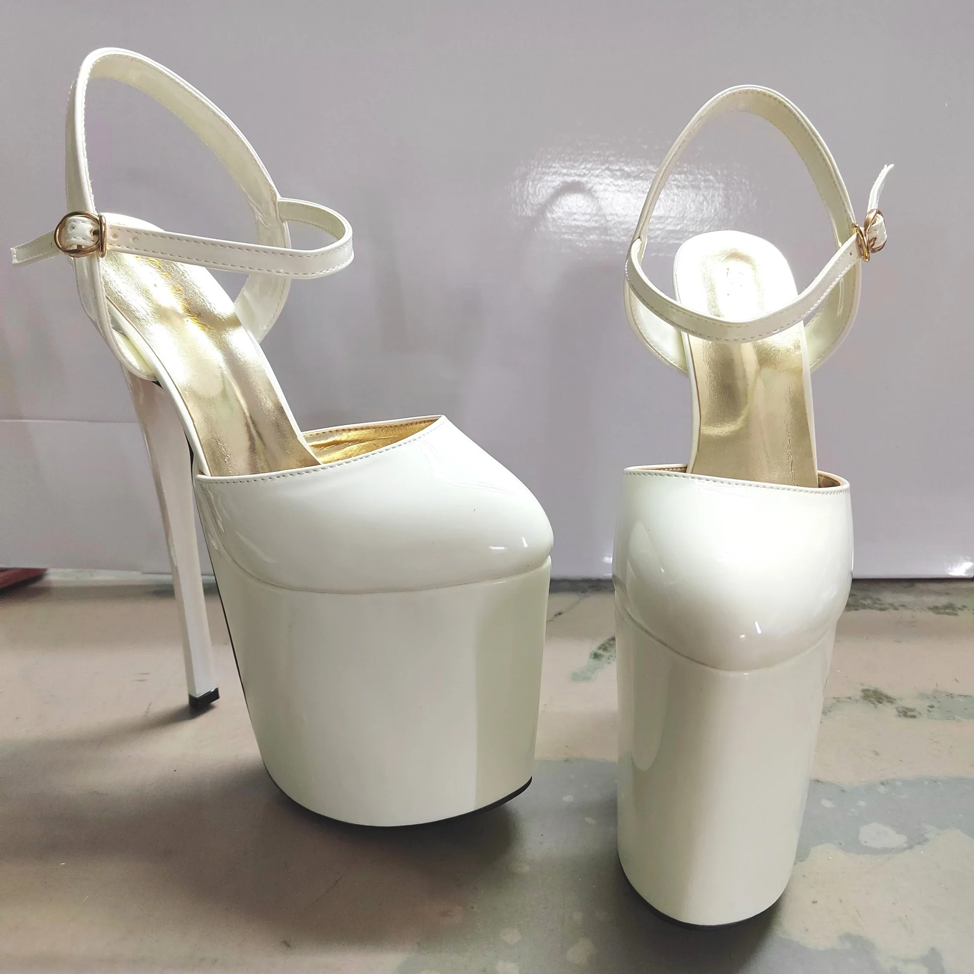 

Pole Dance Photo Platform Sandals Wrap Toe Lron Heel 19-22cm Extreme Women's Pumps Size 50 Wen Super Fetish High Heels White