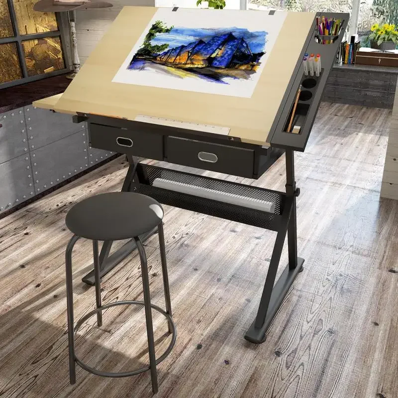 Customized painting table Art table Lesson chair Special calligraphy classroom Children's art painting training Drawing