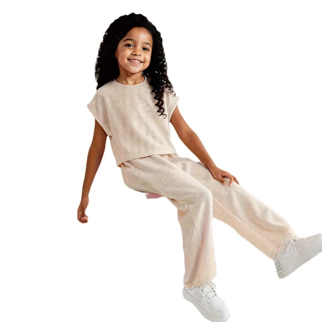 New summer girls' clothes European and American children's clothing girls' fashion trousers set summer outfit short-sleeved trou